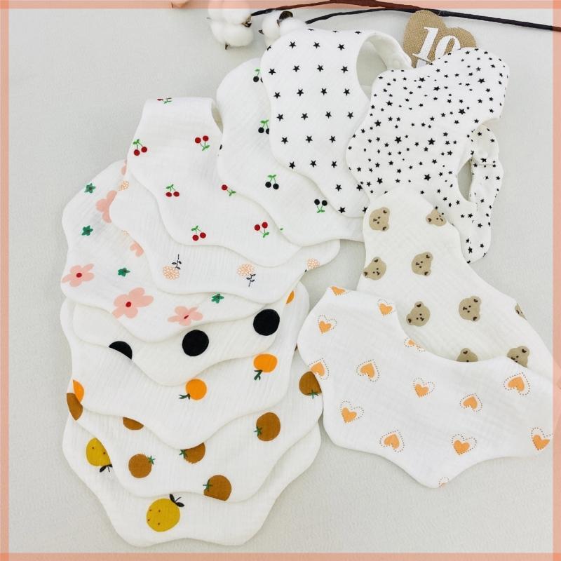 CC Drooling Bib ผ้าพันคอคอ 360 องศา ผ้าพันคอเด็ก Unisex ผ้าฝ้าย Bib ผ้าขนหนูฟัน