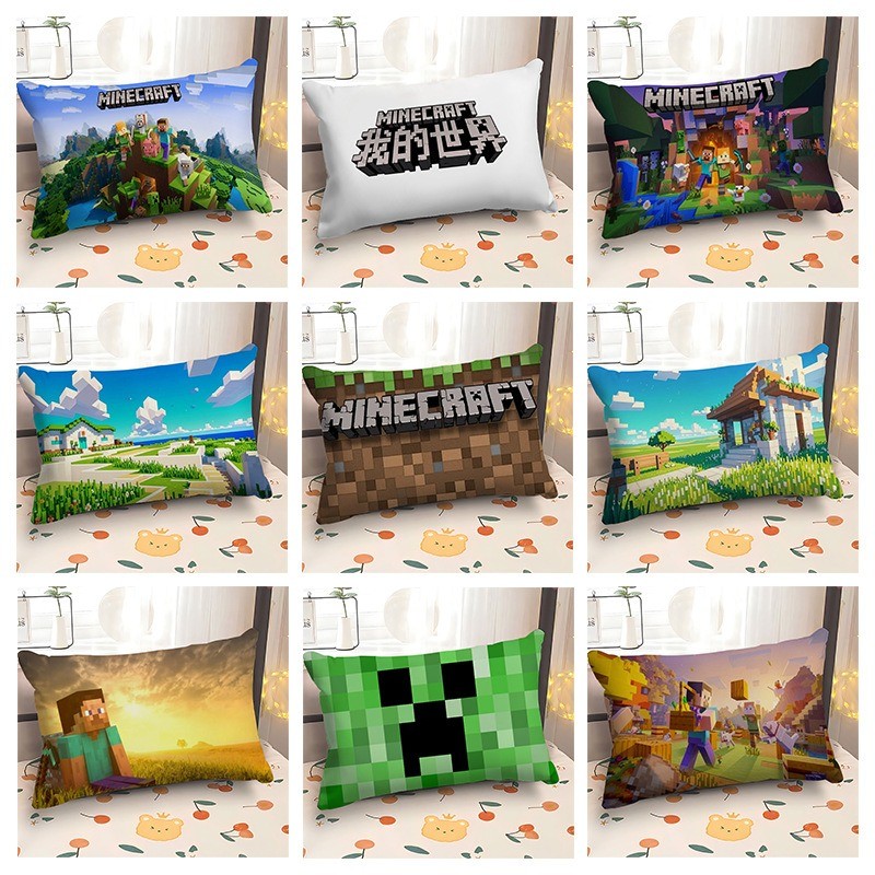 มายคราฟ เกม สินค้า ปลอกหมอนเบาะ 30 * 50 ผ้าคลุมโซฟาสี่เหลี่ยม 40 * 60 ปลอกหมอนอิงรถ