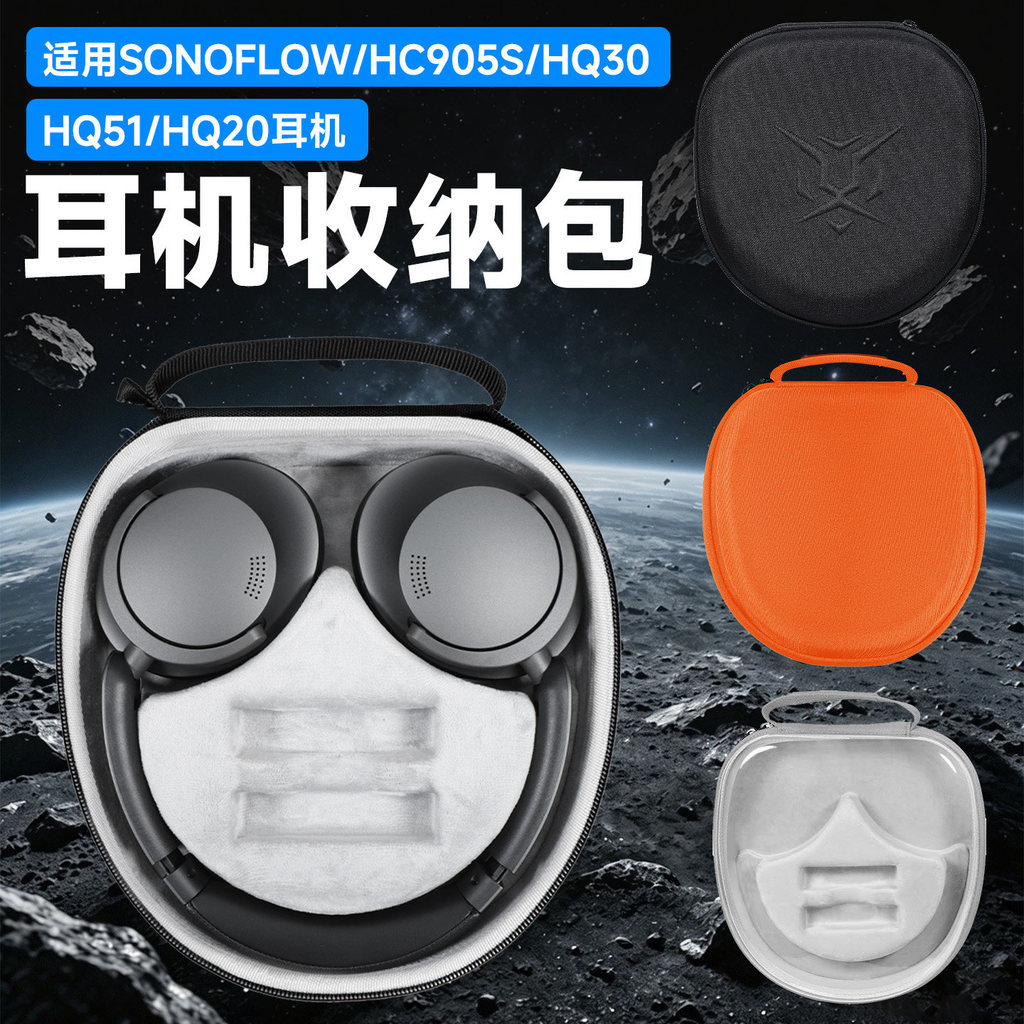 Hubing เหมาะสําหรับ 1MORE SonoFlow Pro หูฟังกระเป๋าเก็บชุดหูฟัง HC905S กล่องเก็บการบีบอัดทน SonoFlow