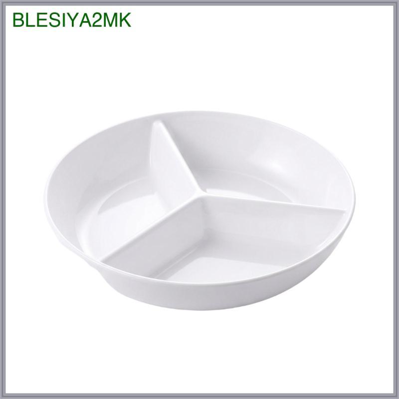 [blesiya2mk] เครื่องใช้บนโต๊ะอาหาร Porcelain Finish 3-Compartment Plate Round Dividers Low ไมโครเวฟ Safe