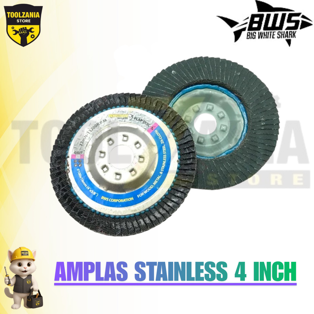 กระดาษทรายซ้อน 4" grit120 / จาน BWS BWS ขนาด 4 นิ้ว / กระดาษทรายสแตนเลส BWS
