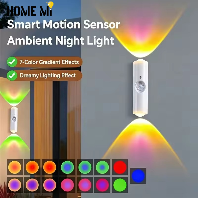 HOME MI LED Sensor Wall Light Night Light Dual Head Sunset Light ชาร์จ USB RGB