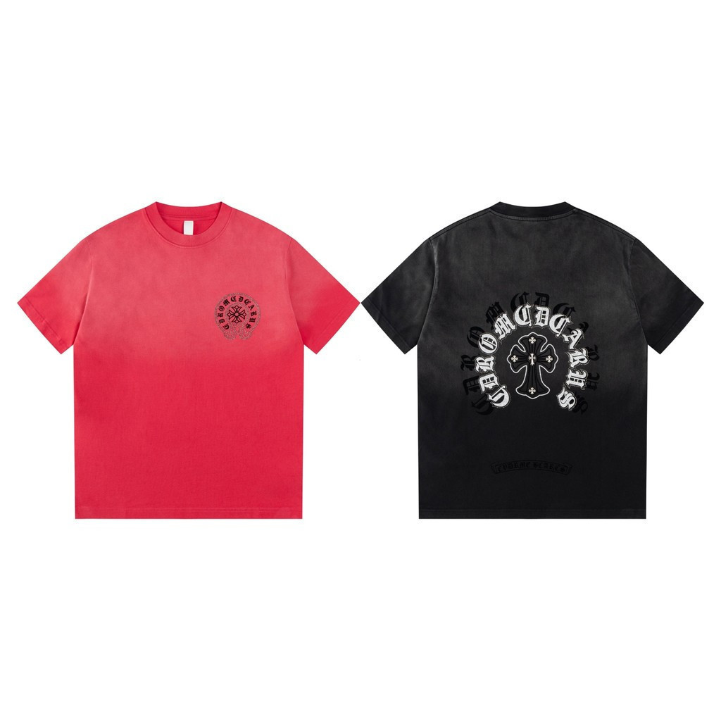 Chrome Hearts/Chrome Hearts ผู้ชายผู้หญิงเสื้อยืดพิมพ์ลายเสื้อยืดลําลองเสื้อยืดสั้นร่วมแบรนด์ TIJE