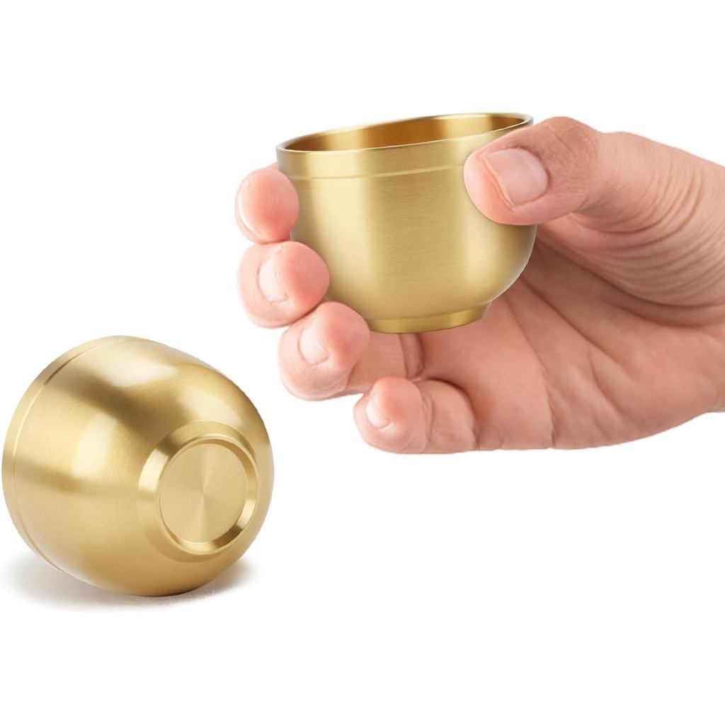 2 แพ็ค Gold Shot ถ้วยทองเหลือง Shot แว่นตา 2-7/8oz Cool Shot ชุด Man Cave Decor วอดก้า Tequila วิสกี