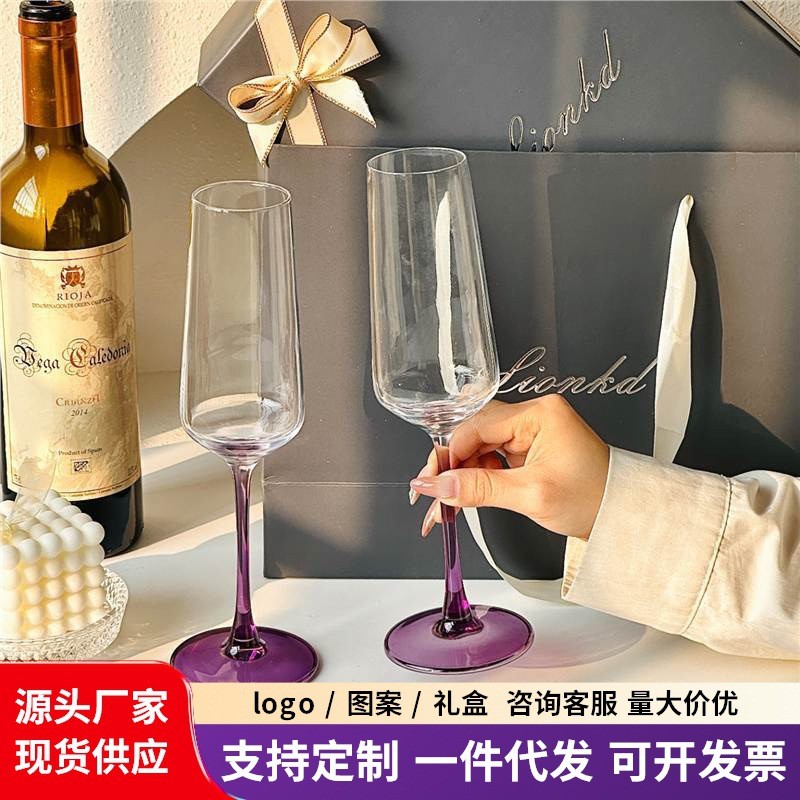 Value Yan Glass คู่ Goblet Creative Goblet แชมเปญฟองแก้วไวน์ของขวัญกล่อง Goblet สไตล์ 2 ชิ้น
