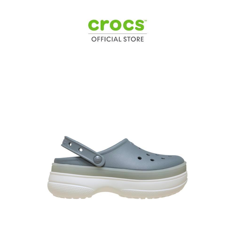CROCS รองเท้าลำลองผู้ใหญ่ CLASSIC FROSTED STACKED CLOG รุ่น 212567-0Z3 - CONCRETE