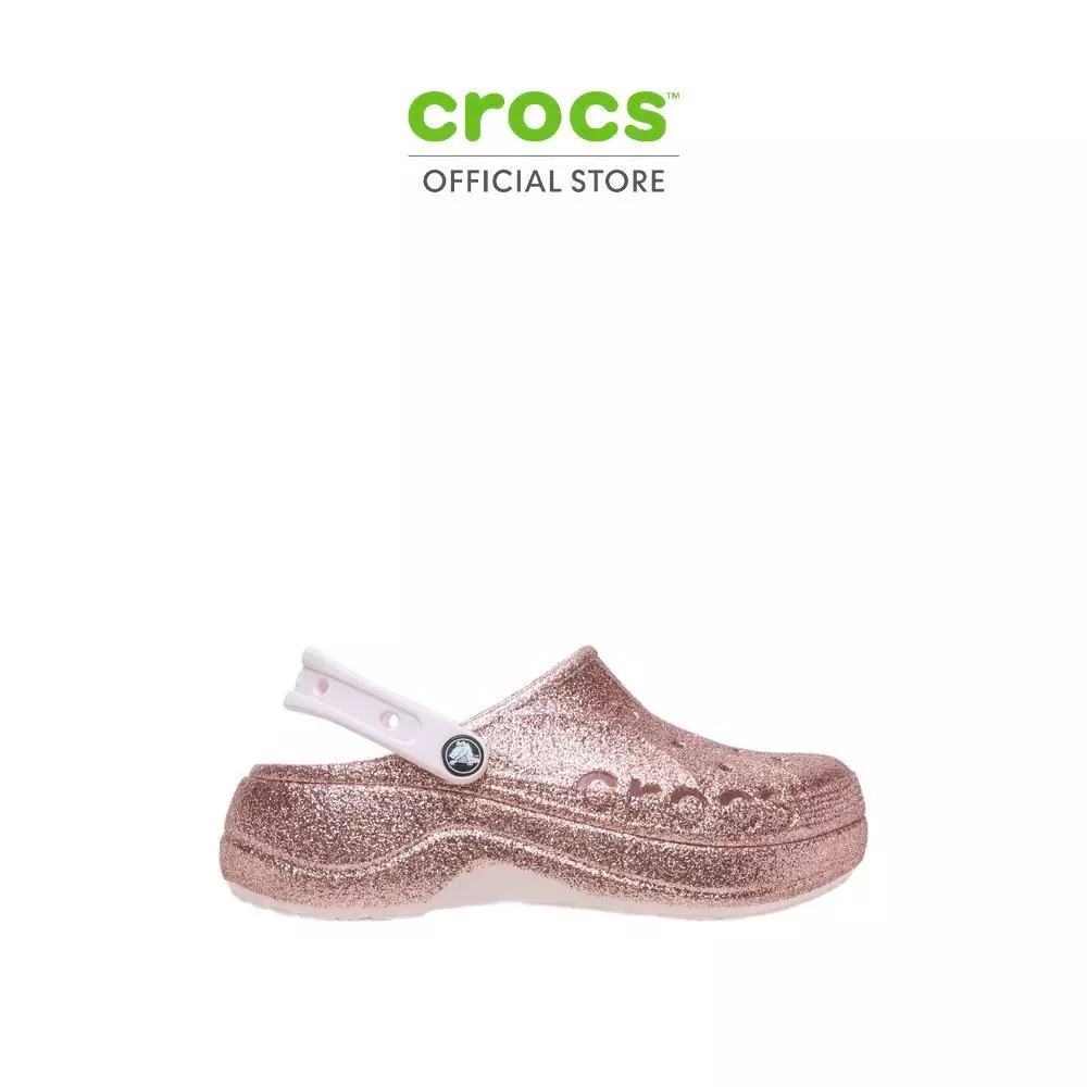 CROCS รองเท้าลำลองผู้หญิง BAYA PLATFORM GLITTER CLOG รุ่น 208459-6PI - BARELY PINK