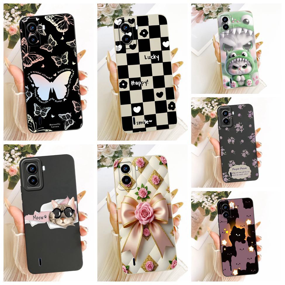 สําหรับ Tecno Pop 6 กรณีไม่มีลายนิ้วมือซิลิโคนแฟชั่นน่ารักรูปแบบตลกเคสโทรศัพท์สําหรับ Tecno BE7