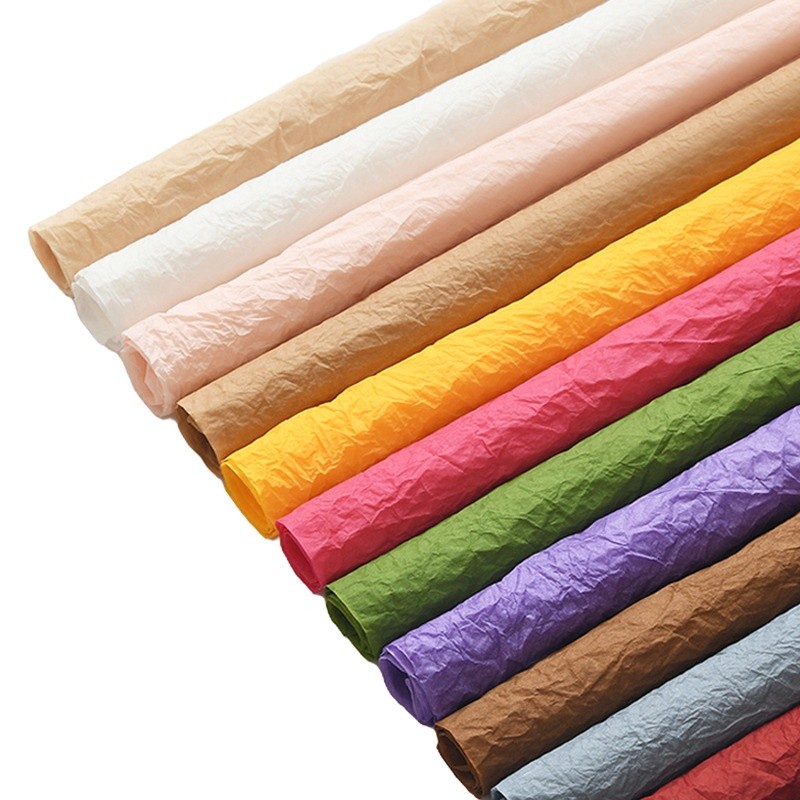 5 ชิ้น 56x56 เซนติเมตรงานฝีมือจีบพื้นผิวกระดาษ Virgin Pulp ดอกไม้ห่อกระดาษ & Crinkled กระดาษสําหรับ Florist ช่อดอกไม้บรรจุภัณฑ์