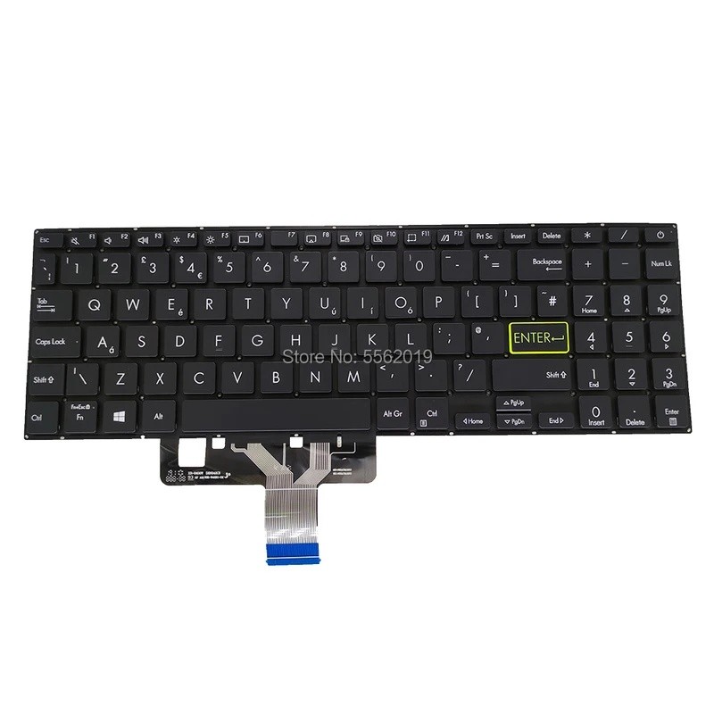 UK US Hebrew แล็ปท็อป Backlit ฝรั่งเศส AZERTY คีย์บอร์ดสําหรับ ASUS X521EQ X521E X521F L510MA-WB04 E