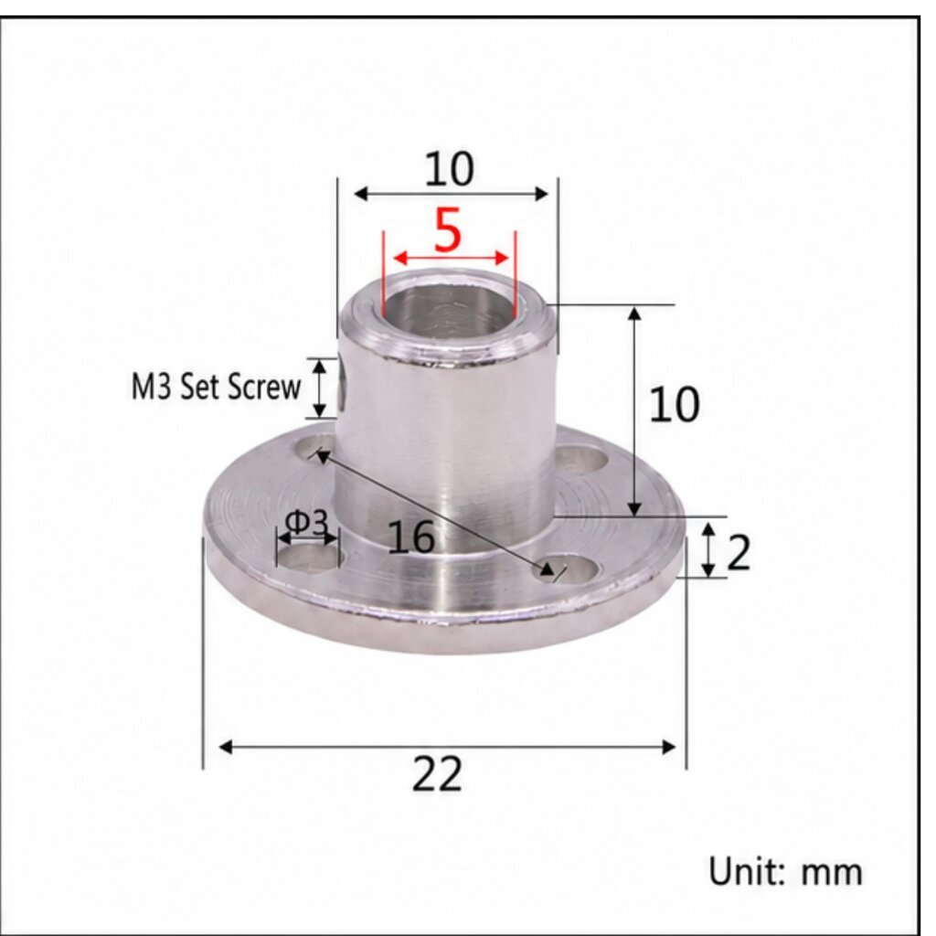 [ 5mm ] คัปปลิ้ง มอเตอร์ DC 3/5/6/8 mm Rigid coupling flange motor guide shaft support