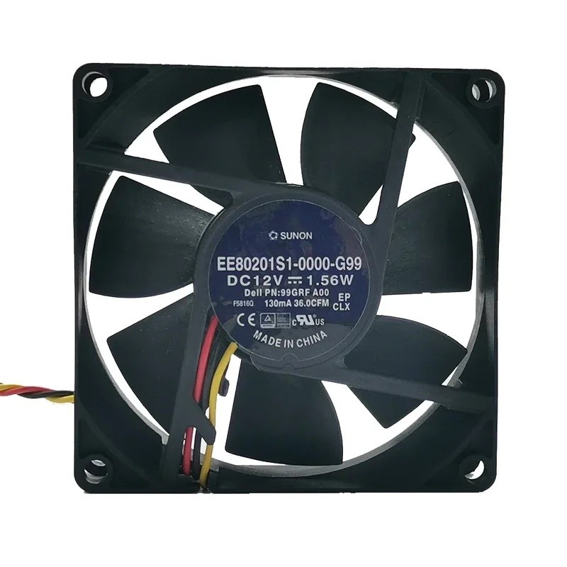 สําหรับ Sunon EE80201S1-0000-G99 XMN4N A00 DC 12V 0.6A 80x80x20 มม.เซิร์ฟเวอร์พัดลมระบายความร้อน 3 ส