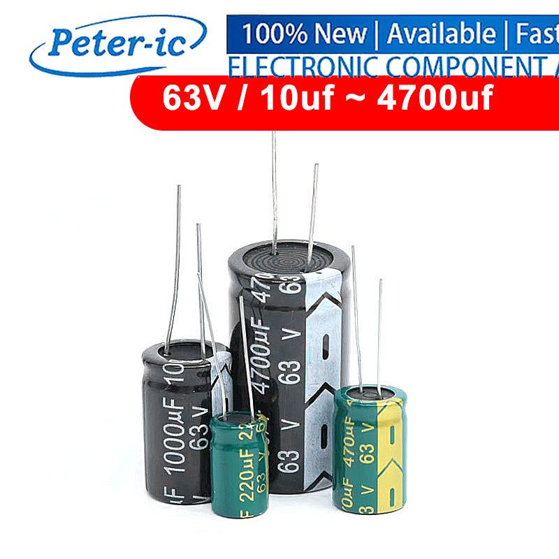 63V Electrolytic Capacitor 22uf 47uf 10uf 100uf 220uf 330uf 470uf 680uf 1000uf 3300uf 4700uf (10PCS)