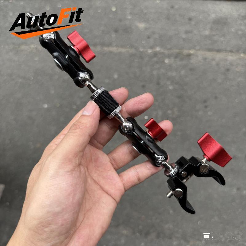 AutoFit 1 ชุดอุปกรณ์ถ่ายภาพกล้องโลหะ Super Clamp พร้อม Double Ball Head Magic Arm สําหรับ Monitor Light Mic โทรศัพท์ Mount
