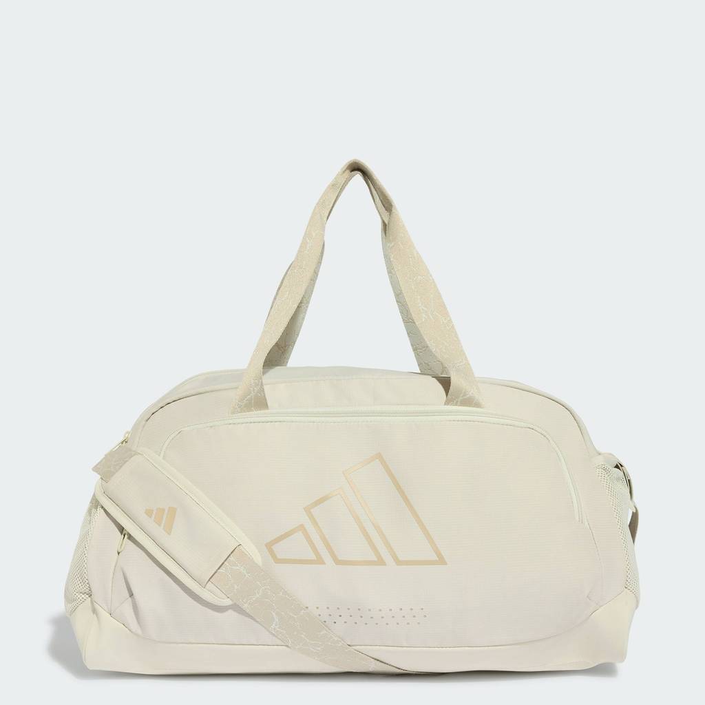 Adidas Gym & Training PRINTED DUFFLE BAG พร้อมสติ๊กเกอร์ adidas WOMAN DEFENDER SIZE S ผู้หญิงสีเทา K