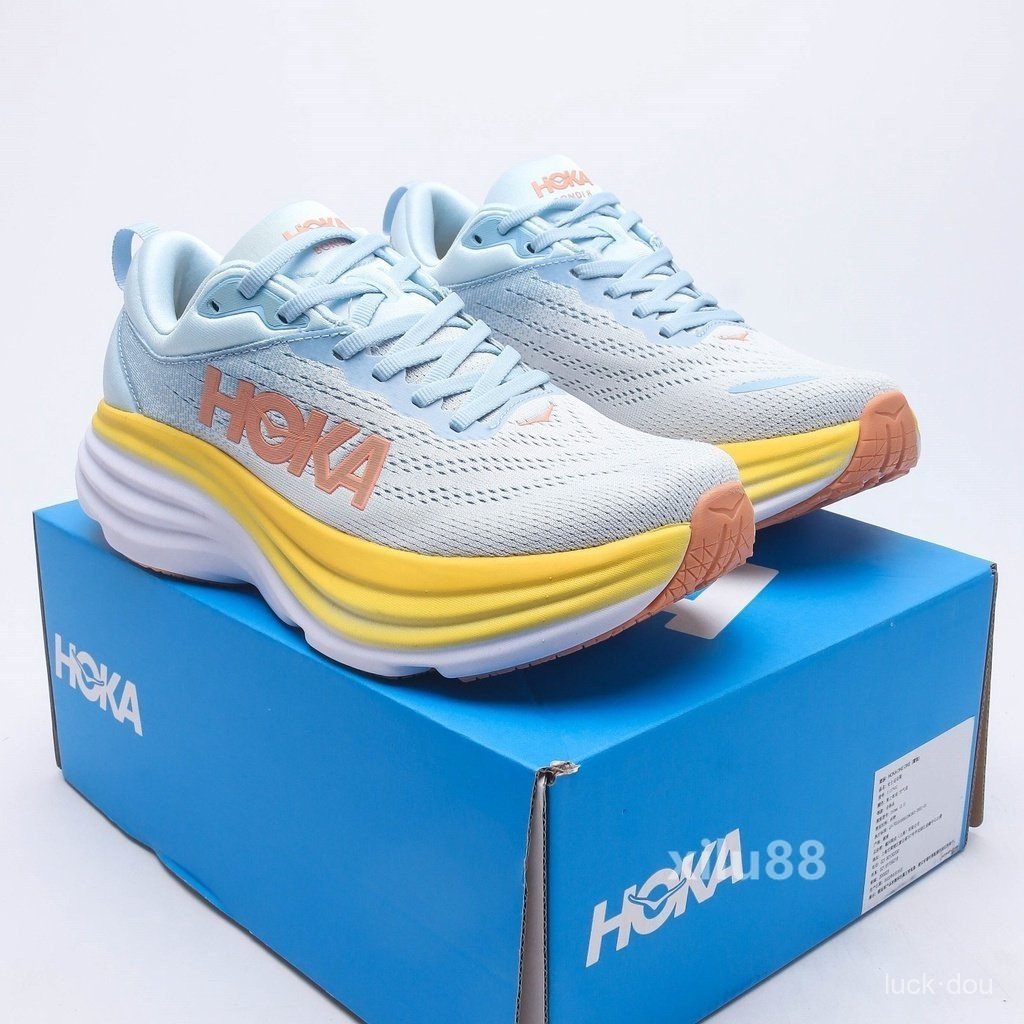 20*25 H-0-KA Bondi 8 ผู้ชายสบายๆกีฬารองเท้า Shock Absorption Road รองเท้าวิ่งการฝึกอบรมกีฬารองเท้า K