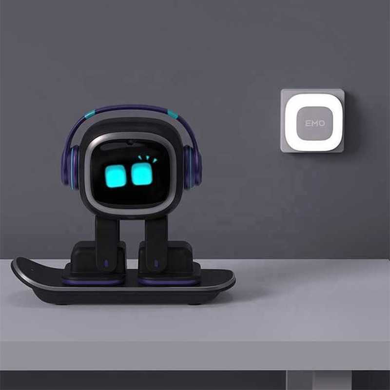 EMO ROBOT สมาร์ทประกอบของเล่นการระบุเสียงทางอารมณ์แลกเปลี่ยนอิเล็กทรอนิกส์ PET AI ROBOT PET