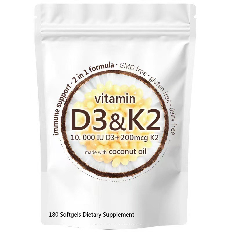 xinpin~Factory stock vitamins D3+K2Capsule180Granule vitaminD3+K2SupplementSoftgel