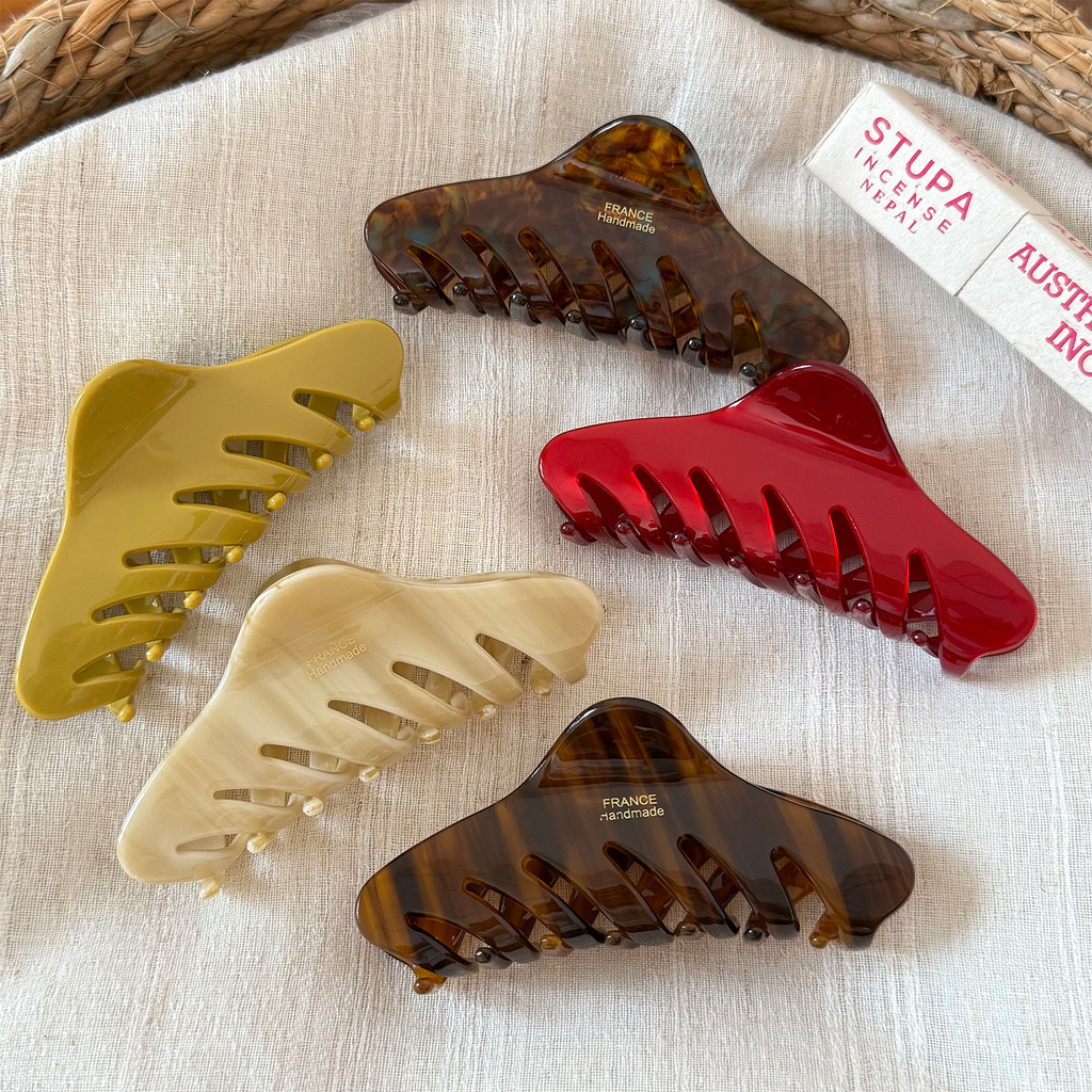 Acetate French Light Luxury Tortoiseshell Grab Clip Keel Cross Disc Hair Shark Clip