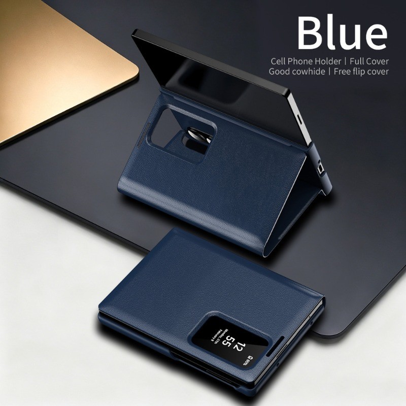 สําหรับ Samsung Z FOLD 8 แฟชั่นสมาร์ท Windows เคสโทรศัพท์สําหรับ Samsung Z FOLD 8 Ultra Flip กันกระแทกบานพับป้องกัน PC PU ฝาครอบ