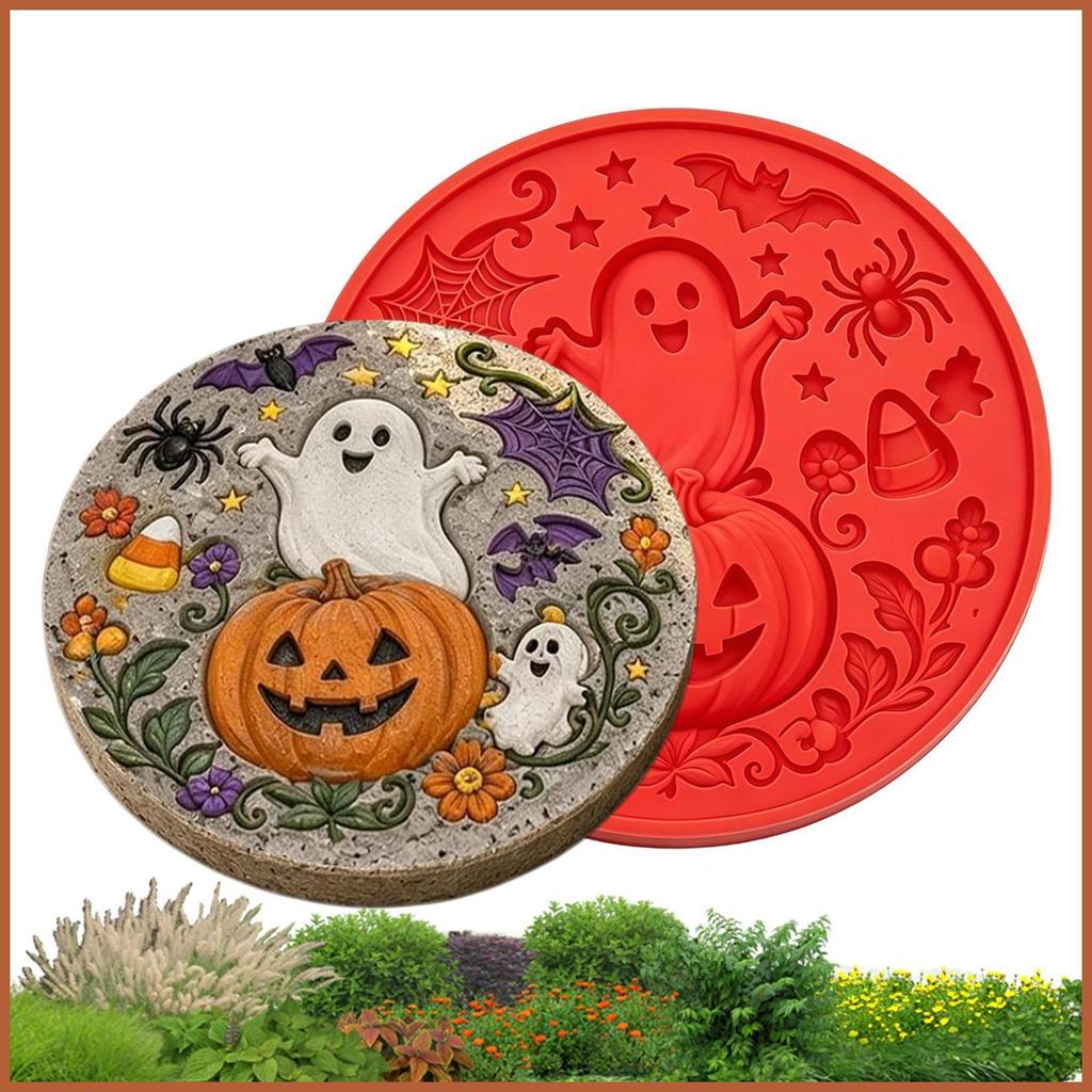 แม่พิมพ์คอนกรีต Easy Release ตลก Spooky Craft Supplies Seasonal Garden หินคอนกรีตแม่พิมพ์สําหรับ Pav