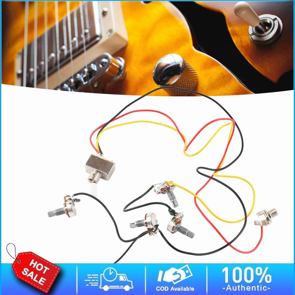 ชุดสายไฟกีตาร์ Prewired สวิตช์ 3 ทาง 2V2T1J สำหรับอุปกรณ์เสริมสายไฟสีขาว