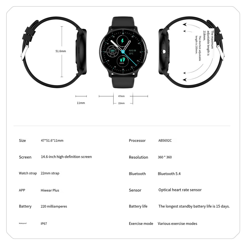 Cross-Border ขายร้อนหญิงสมาร์ทนาฬิกาบลูทูธโทร Voice Assistant Heart Rate Pedometer กีฬานาฬิกา ZL02CP