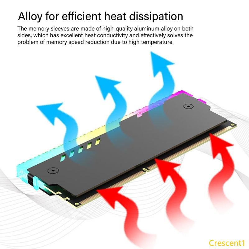 Crescent1 คอมพิวเตอร์อลูมิเนียม ARGB หน่วยความจําฮีทซิงค์ระบายความร้อน