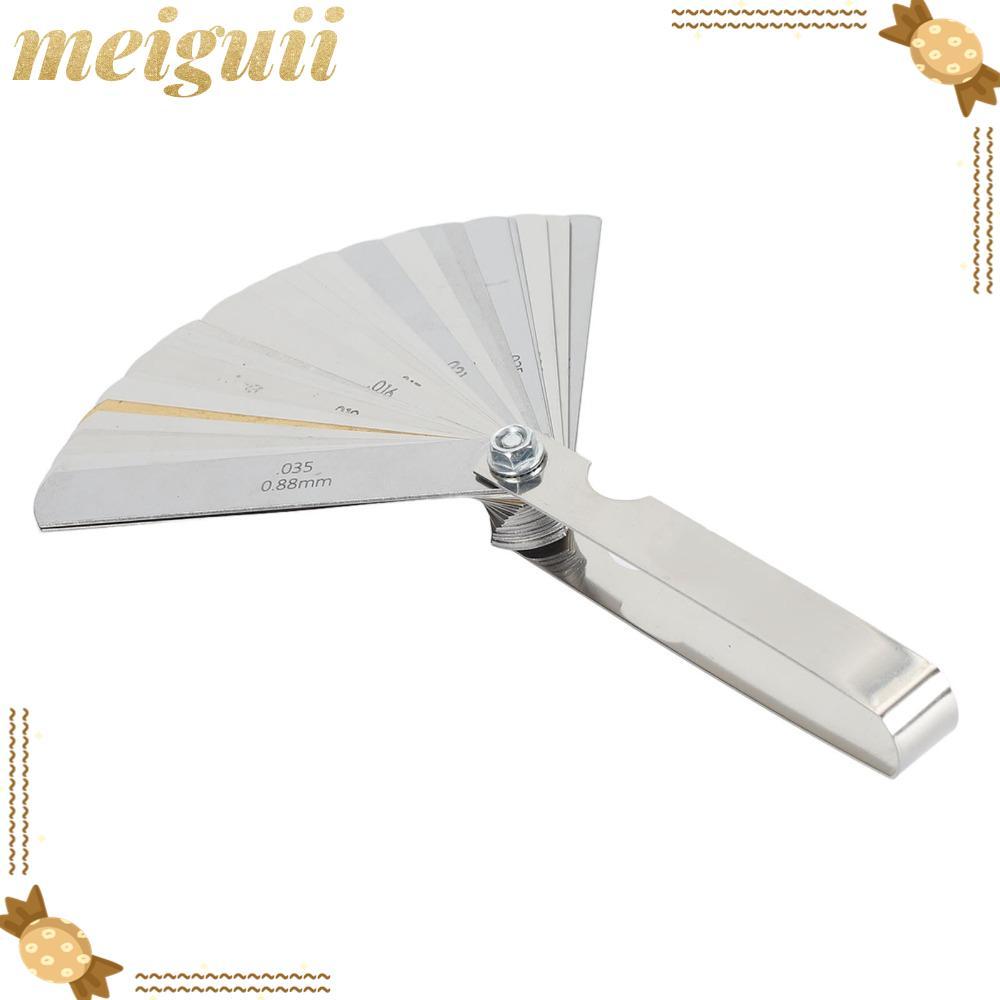 MEIGUII 2 ชิ้นเรียว Feeler Gauge, 32 ใบมีดทองแดง Feeler Gauge ชุด, ทนทานเมตริกและ Imperial Filler Ga