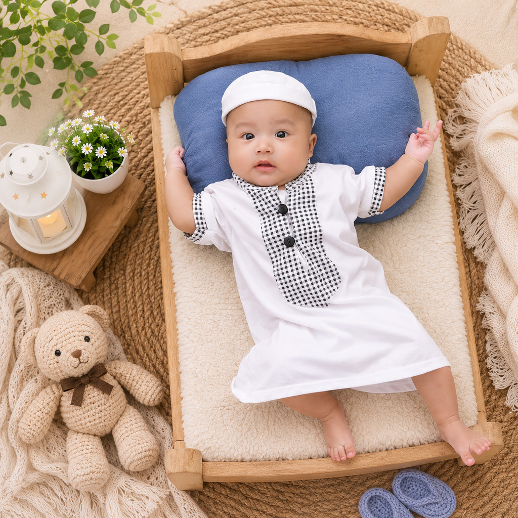 Aqiqah Koko Robe สําหรับเด็กทารก 0-6 เดือน 6-12 เดือน New Born ทารกแรกเกิด Ozuka Baby Koko Robe ชุด