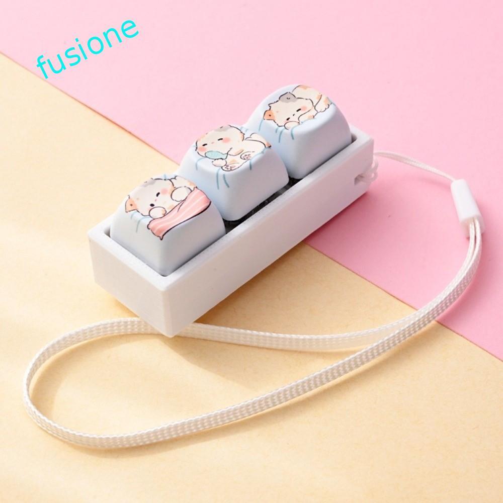 FUSIONEDGE Keycap พวงกุญแจ Fidget, Mechanical Ice Blue Gradient คีย์บอร์ด Clicker ของเล่นพวงกุญแจ, K