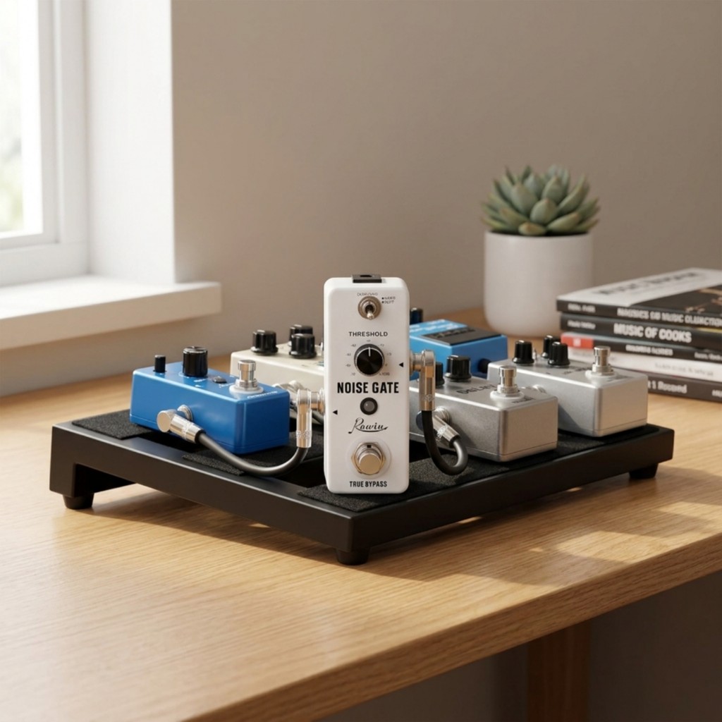 Noise Gate Pedal Compact Guitar Noise Gate Mini Metal สําหรับนักกีตาร์, Pedalboard