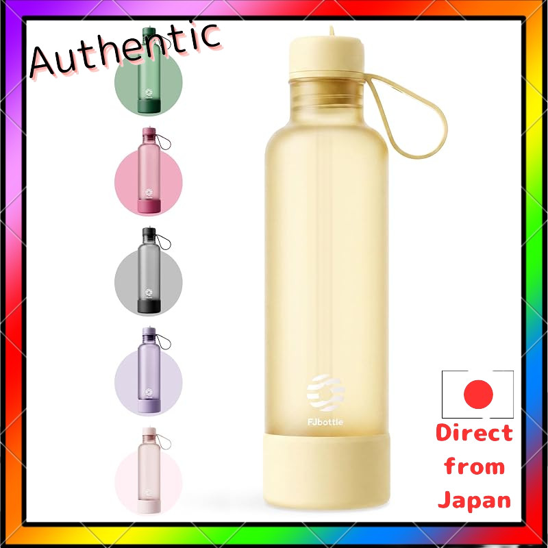 FJbottle 1000ML Water Bottle with Measurement Marks and Straw for Direct Drinking