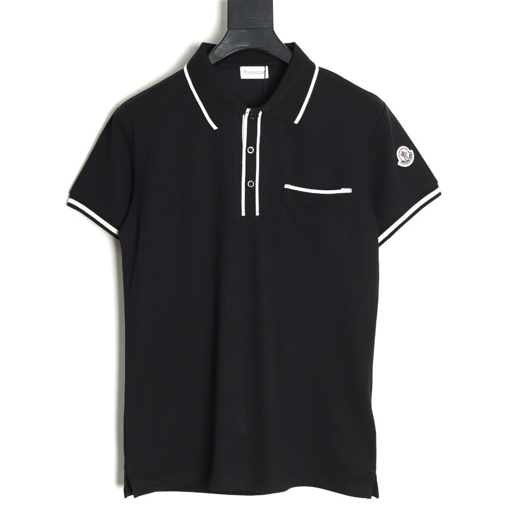 Moncler/Moncler 2026 คลาสสิกรอบคอแขนสั้นเสื้อยืดผู้ชายผู้หญิงสไตล์จดหมายพิมพ์ Top Design หลวมอินเทรน
