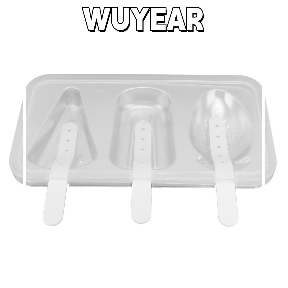 IWUYEAR Ice Cream moulds, 3 Cavity สแตนเลส Ice Pop moulds, DIY นํากลับมาใช้ใหม่พร้อมฝาปิด Stick Ice 
