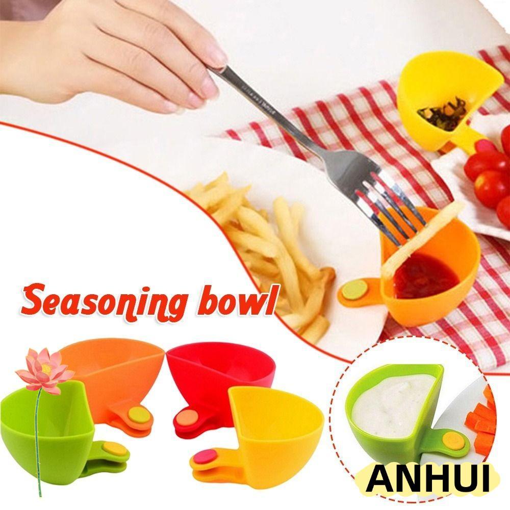 ANHUI Dip Clip Bowl, Clip-On Multi-Purpose Spices Dip Container Bowl,ทนทานที่มีสีสันพลาสติก Gadgetsค