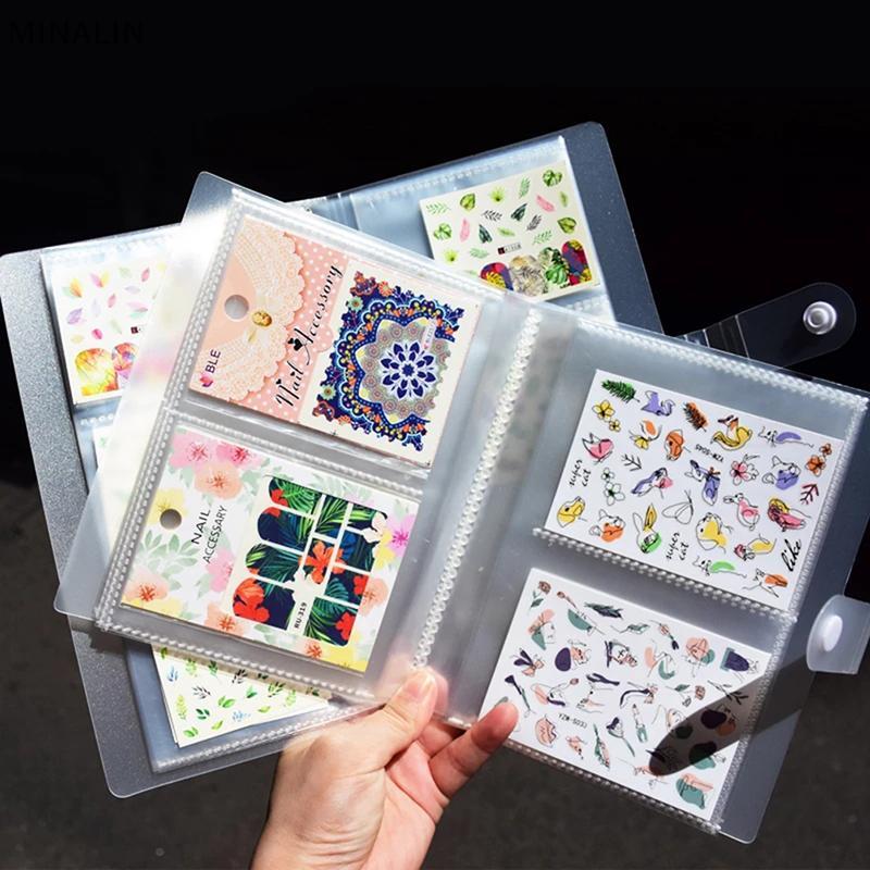 NA 80/168 Slots Nail Stier Empty Storage Book Holder Case Photo Album With Button YEON