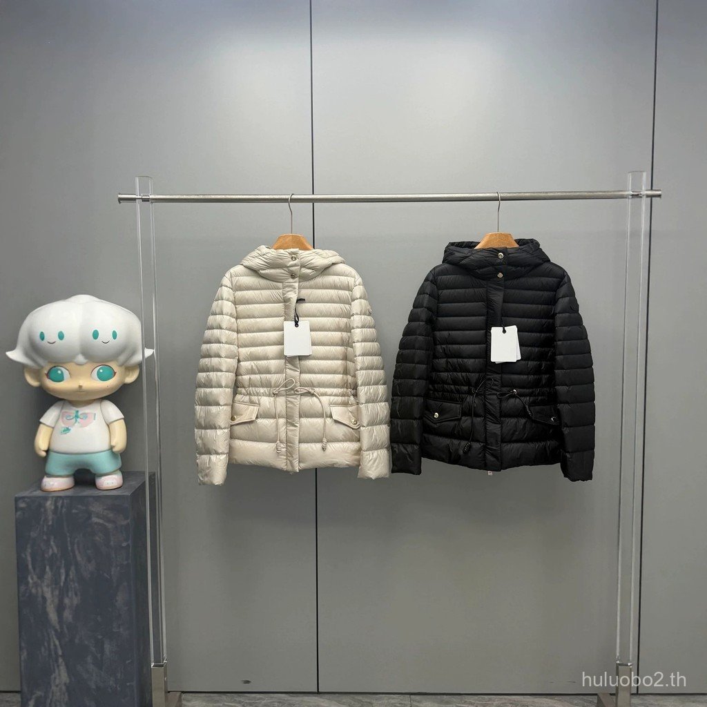 LB4J MON/ 26 สไตล์ใหม่ Raies สุภาพสตรีเอวแคบ Drawstring Hooded Down Jacket Jacket Slim-fit