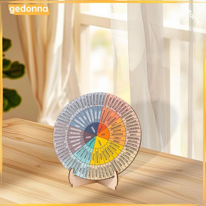 [gedonna] Feeling Wheel Feelings จิตวิทยาไม้สองด้าน สุขภาพจิต Emotion แผนภูมิล้อ ตกแต่งโต๊ะ สําหรับห