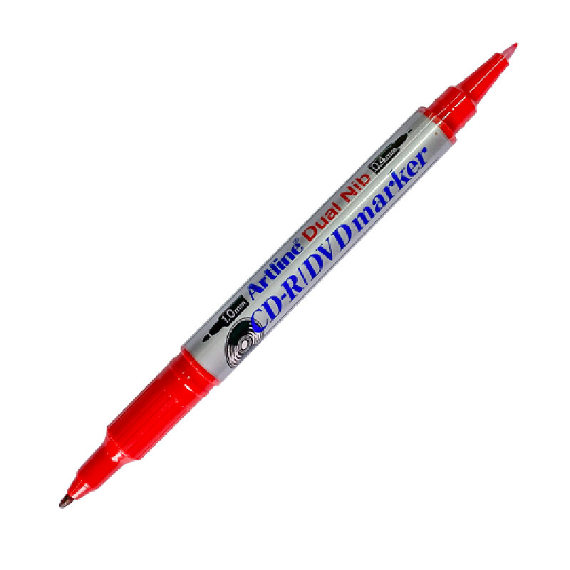 ARTLINE ปากกาเขียนแผ่นซีดี 2 หัว รุ่น EK-841T สีแดง