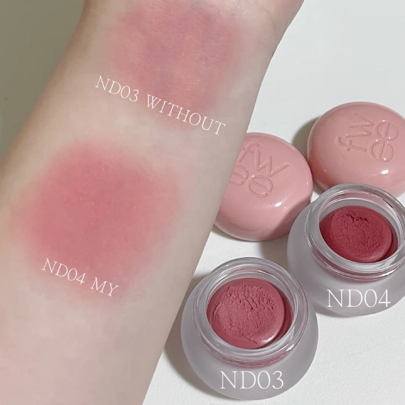 เกาหลี fwee Lip Cheek Dual-ใช้พุดดิ้งครีม Matte Velvet Lip Mud ลิปสติก Blush Long-Lasting Whitening 