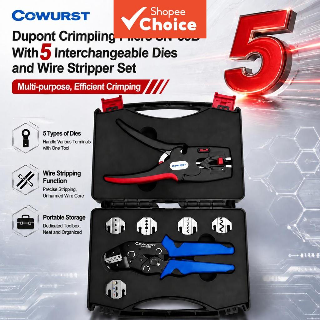 เดี่ยว 5-In-1 เปลี่ยนขากรรไกร Crimping คีมชุด, Multifunctional Terminal Crimper พร้อมลวด Stripper สําหรับ XH2.5 3.96 Dupont สายไฟ