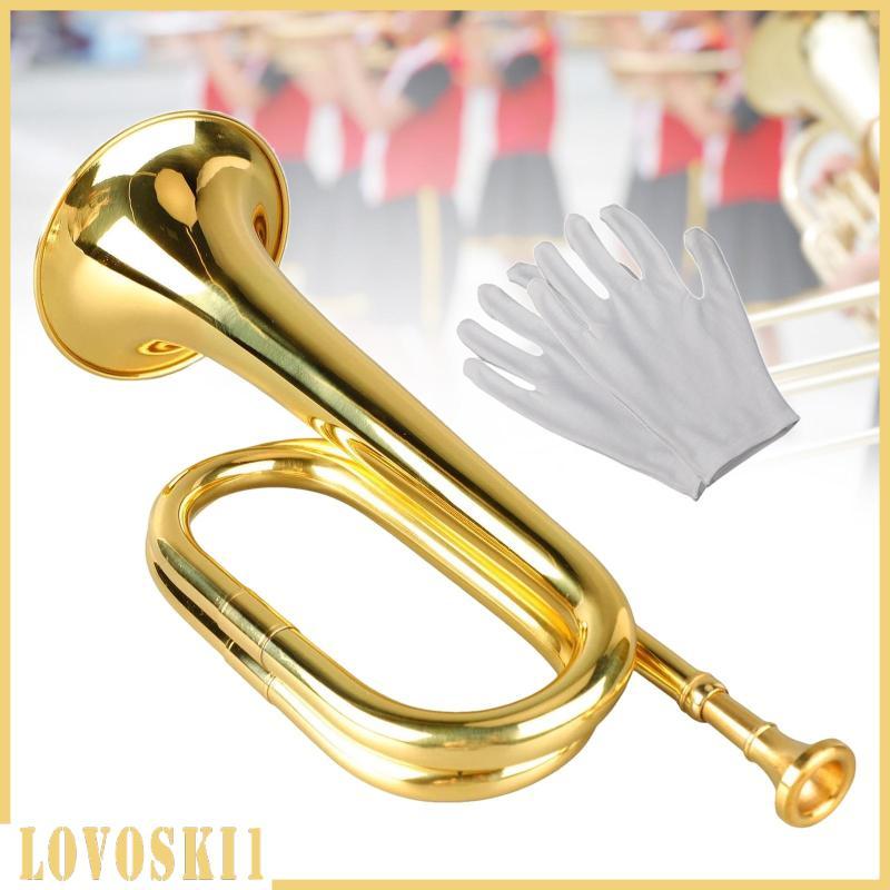 [Lovoski1] ทรัมเป็ต Bugle ทองเหลือง Marching Bugle Cavalry ทรัมเป็ตเครื่องดนตรีแบบพกพา Bugle สําหรับ
