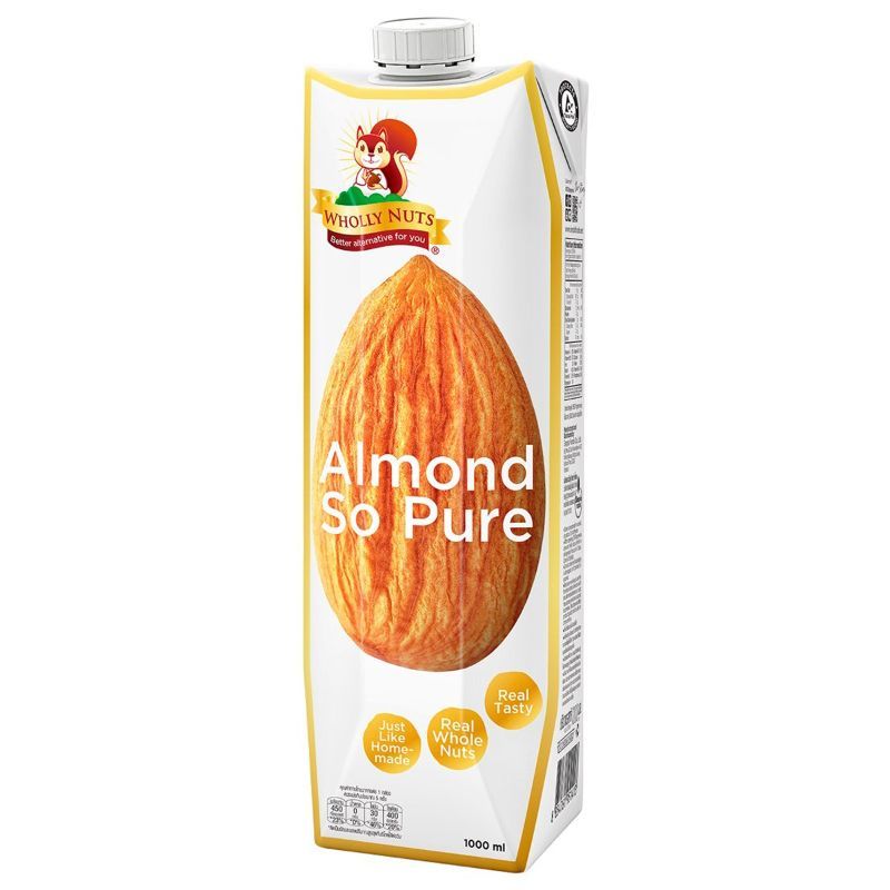 โฮลี่นัทส์นมอัลมอนด์ 1000มล. Wholly Nuts Almond Milk 1000ml. [หมายเลขบาร์โค้ด 8859636810093]