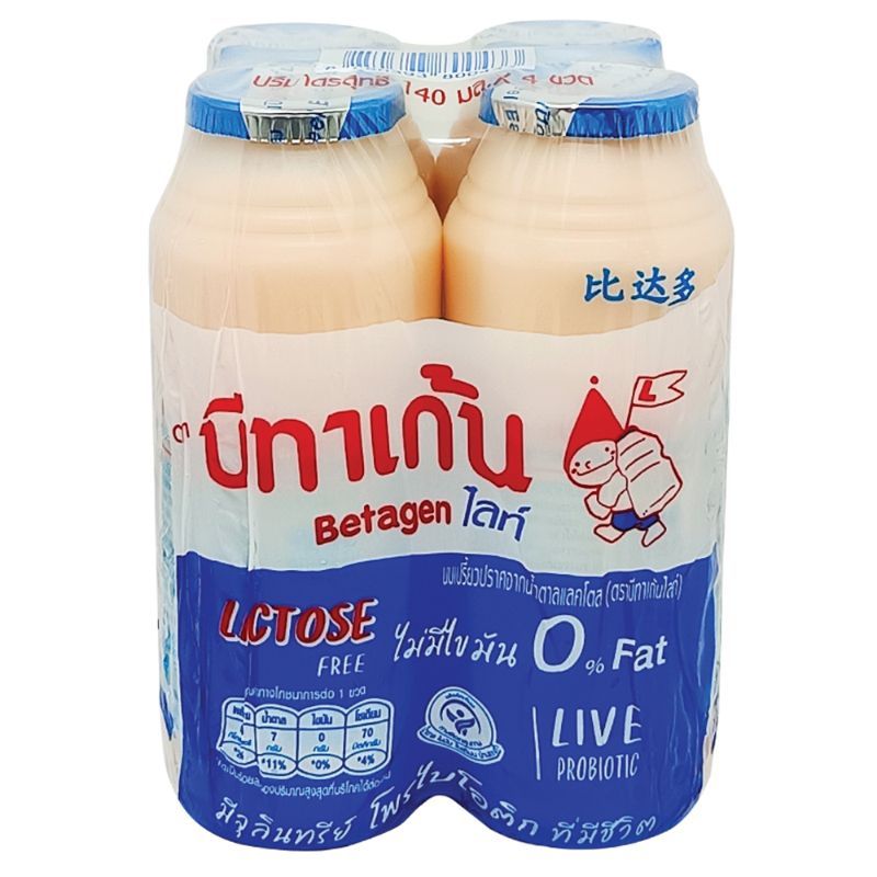 บีทาเก้นไลท์นมเปรี้ยวไขมัน0เปอร์เซ็นต์ 140ซีซี แพค 4 Betagen Light 0 Fat Drinking Yoghurt 140cc. Pack 4 [8850393800433 ]