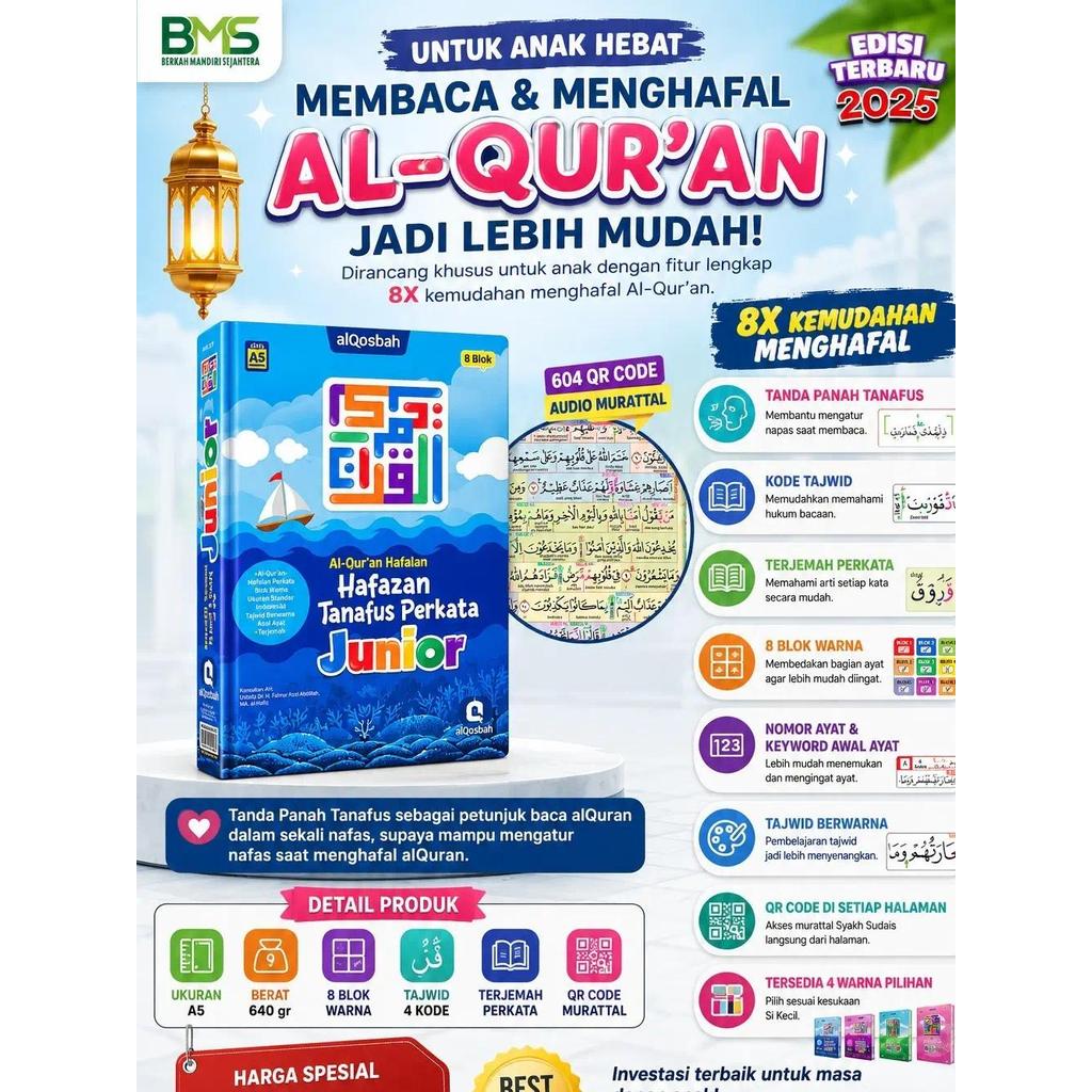 Al-Quran Memorization Hafazan Tahfiz Tanafuz Perkata JUNIOR A5 HC 8 BLOCK Full Color QR CODE แปล Ras
