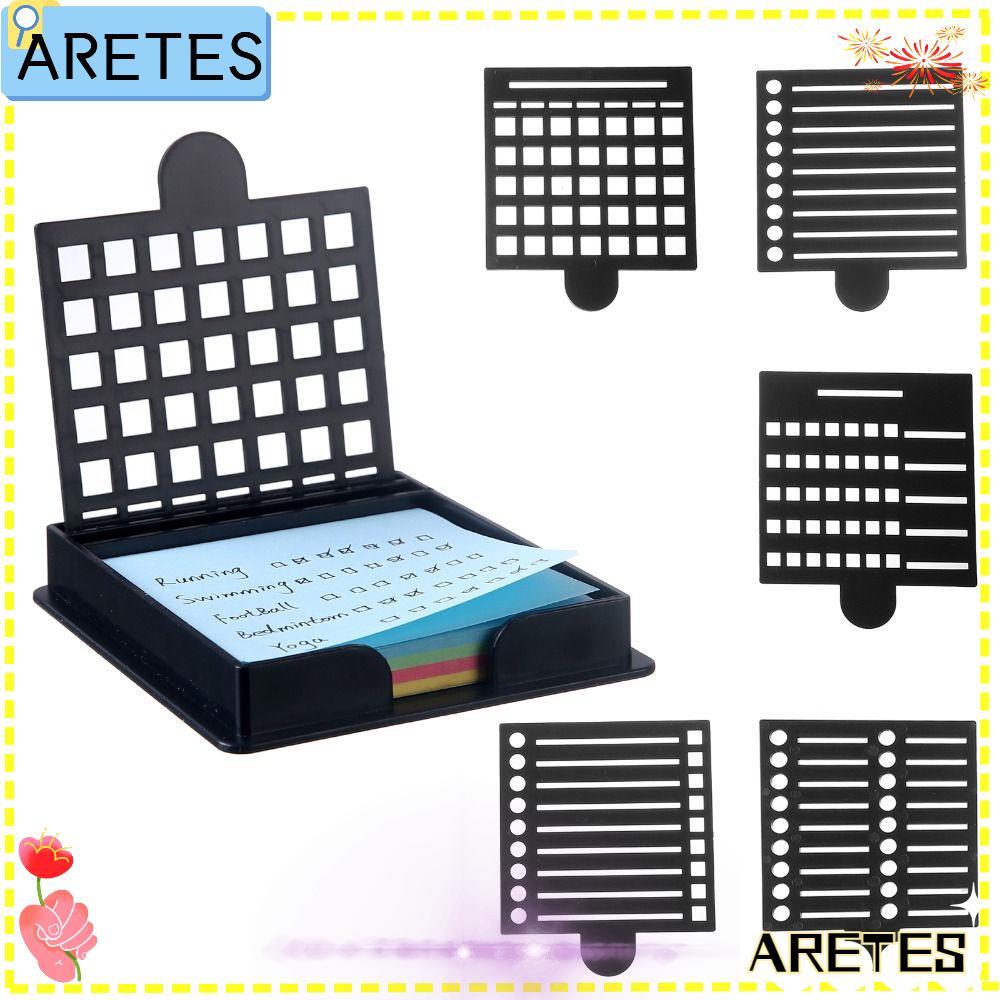 AREES Sticky Note Holder Set, Sticky Note Organizer Note Box Sticky Note Stencil, Line Drawing Templ