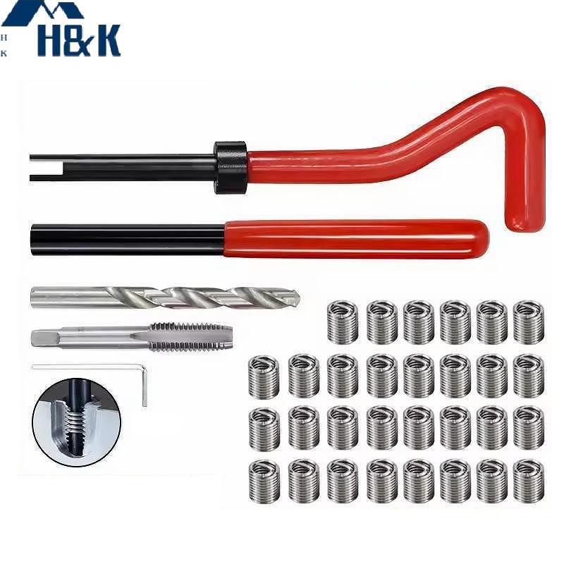 [H&K] 30 ชิ้นเมตริกซ่อมเกลียวใส่ชุด M5 M6 M8 รถ Pro Coil Tool M8*0.8Thread Repair {th}