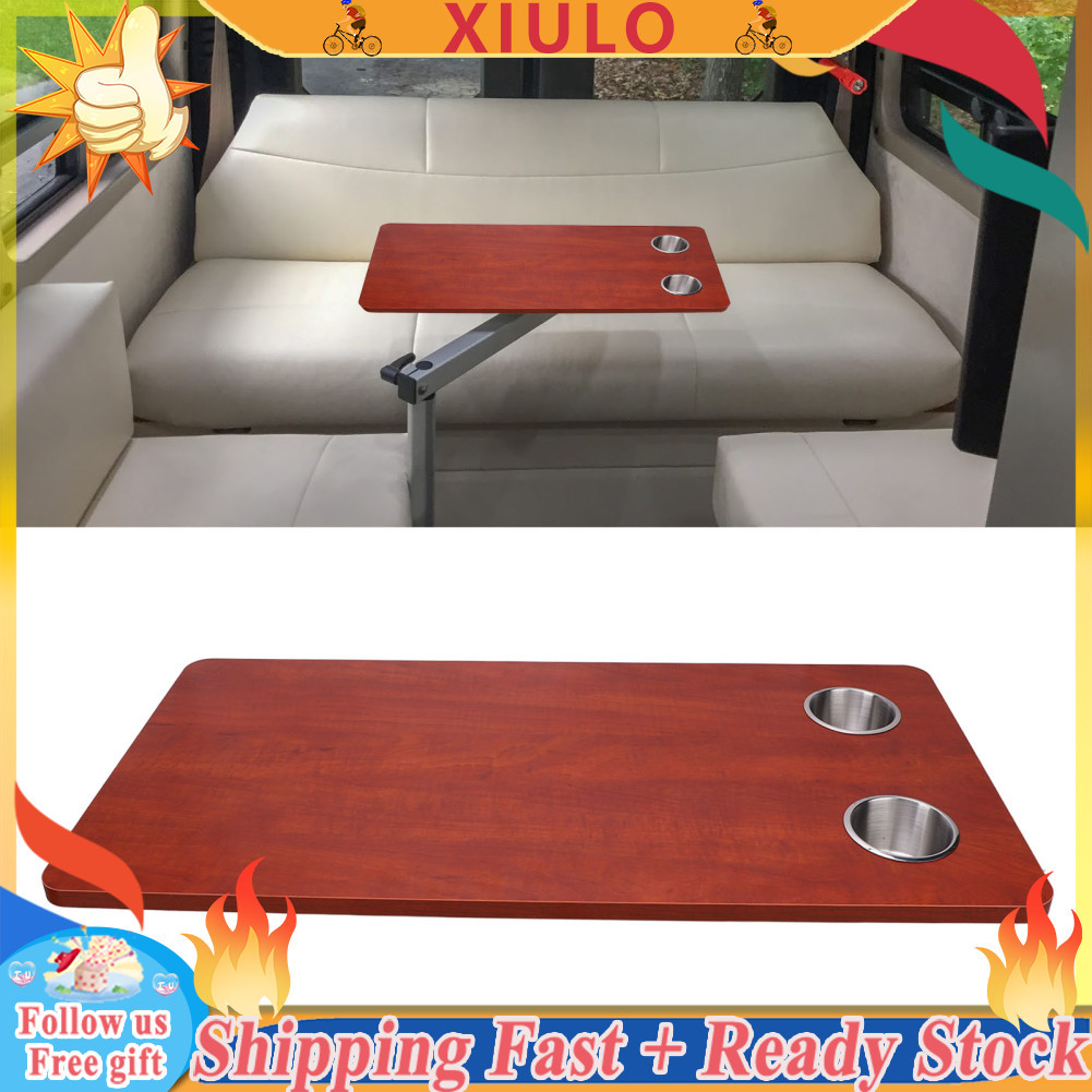 Xiulo 31.5 X 15.7in ไม้ RV ตารางด้านบน 2 ถ้วยสำหรับ Campervan Motorhome เรือ Yacht Fade Proof Stylis