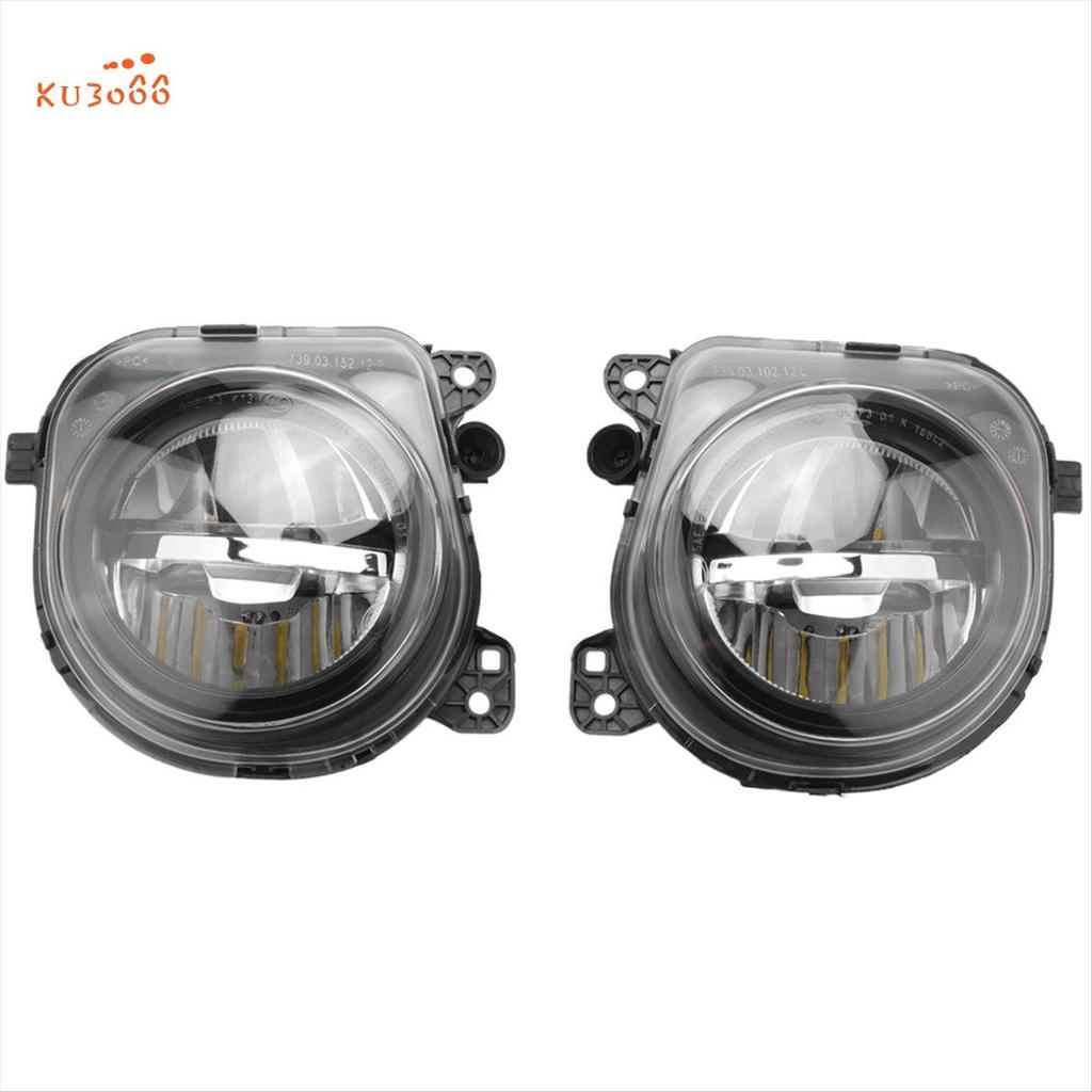 2 ชิ้นไฟ LED ไฟตัดหมอกหน้ารถยนต์ LED พร้อมไฟ LED 63177311293 63177311294 อุปกรณ์เสริมในรถยนต์ ABS + 